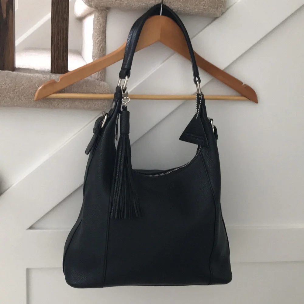 NWOT Atelier Noir Rudsak Black Leather Hobo Shoulder Bag Purse - Picture 1 of 17